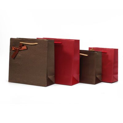 Twill Grain Tasteful Cardboard Paper Tote Gift Bags Perhiasan Pengemasan Pemegang