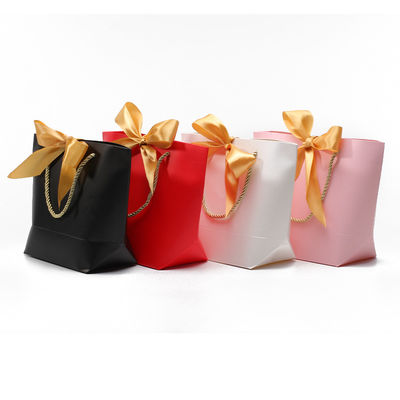 Compact cantik kardus kertas hadiah Tote Tas Bowknot Ornamen untuk ulang tahun