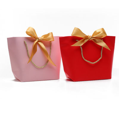 Compact cantik kardus kertas hadiah Tote Tas Bowknot Ornamen untuk ulang tahun