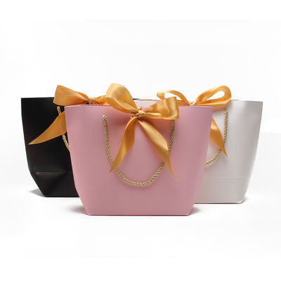 Compact cantik kardus kertas hadiah Tote Tas Bowknot Ornamen untuk ulang tahun