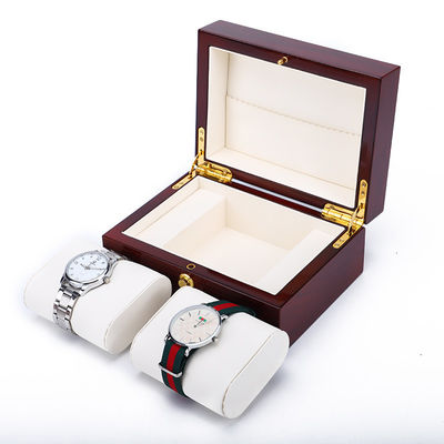 OEM Dustproof Kayu Luxury Jam Tangan Storage Box Dengan Penutupan Tombol Tekan
