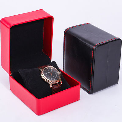 Custom Waterproof PU Kulit Mewah Jam Tangan Packaging Box Lembut beludru Lining