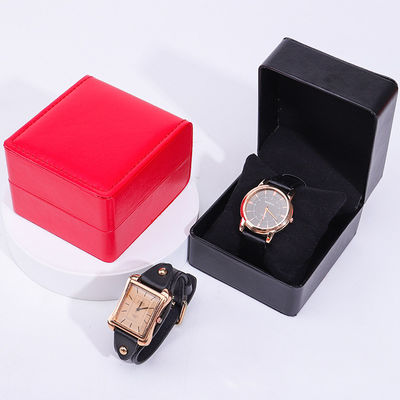Custom Waterproof PU Kulit Mewah Jam Tangan Packaging Box Lembut beludru Lining