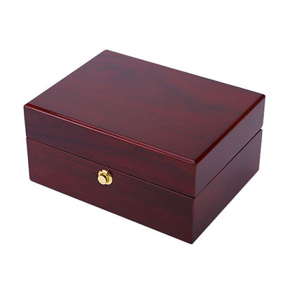 OEM Dustproof Kayu Luxury Jam Tangan Storage Box Dengan Penutupan Tombol Tekan