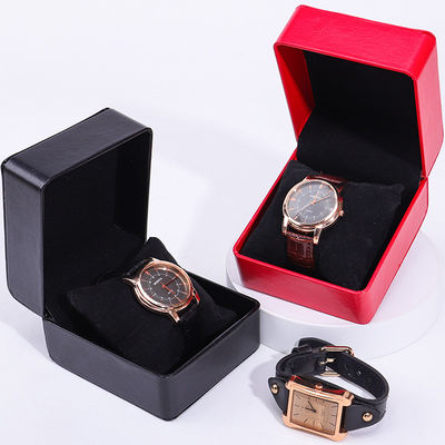 Custom Waterproof PU Kulit Mewah Jam Tangan Packaging Box Lembut beludru Lining