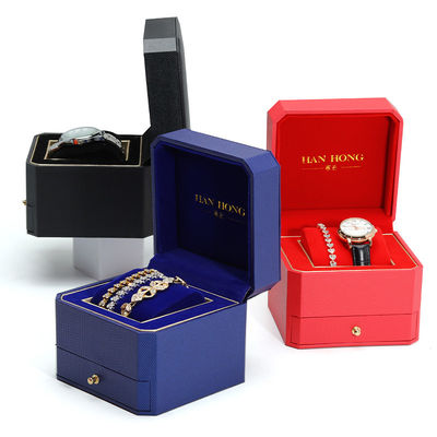 Custom Logo Hard Paper Watch Box Packaging Luxury Storage Organizer Dengan Laci