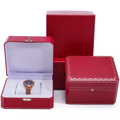 Beli Kotak Kasus Jam Tangan Berlapis Kertas Bentuk Oktogonal dengan Ornamen Tombol Emas online manufacture