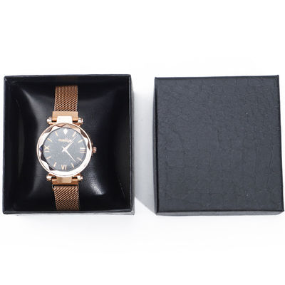 Tekstur Linen Noble Lembut PU Kulit Jam Tangan Kemasan Kasus Storage Box Mewah
