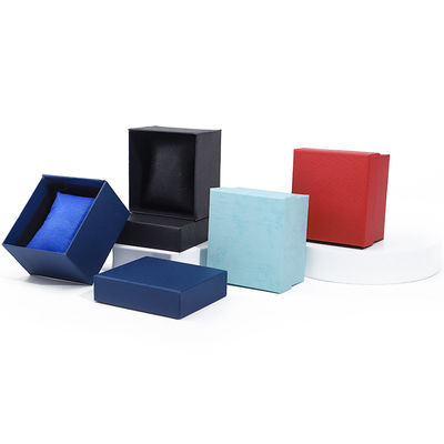 Single Slot Twill Grain Paper Watch Box Packaging dengan bantal yang bisa dilepas