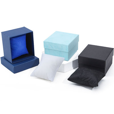 Single Slot Twill Grain Paper Watch Box Packaging dengan bantal yang bisa dilepas