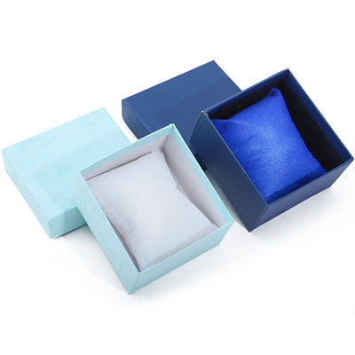 Single Slot Twill Grain Paper Watch Box Packaging dengan bantal yang bisa dilepas