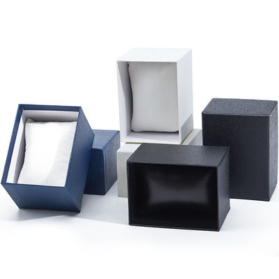 Pebble Grain Paper Watch Packaging Box Hard Luxury Storage Case logo khusus