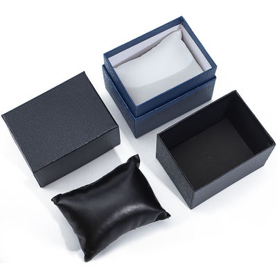 Pebble Grain Paper Watch Packaging Box Hard Luxury Storage Case logo khusus