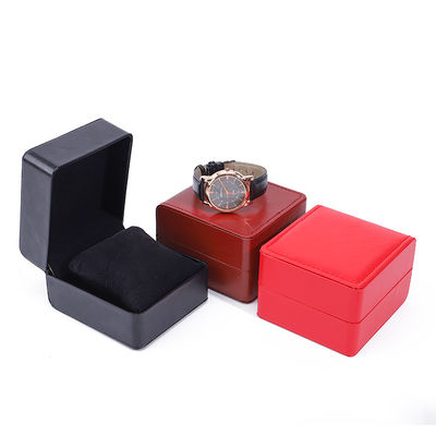 Kotak Kasus Jam Tangan Kulit Palsu Pria Dengan Bantal Untuk Tampilan Mewah