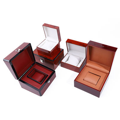 Eksklusif Glossy Kayu Mewah Jam Tangan Storage Case Jam Tangan Holder Box Disesuaikan