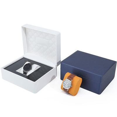 Soft Touch Lining PU Kulit Kotak Jam Tangan Luxury Packaging dengan Interior Kayu yang Elegan