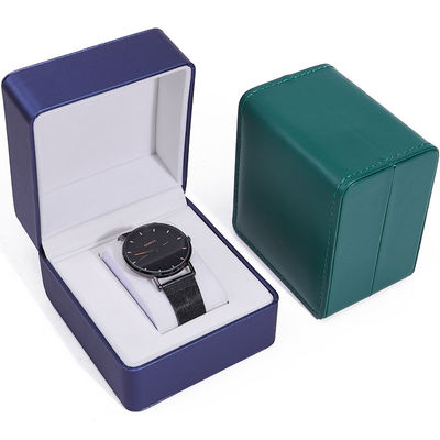 Sikat Biji halus Kulit palsu Jam tangan Storage Box buatan tangan Chic Luxury Packaging untuk Pria