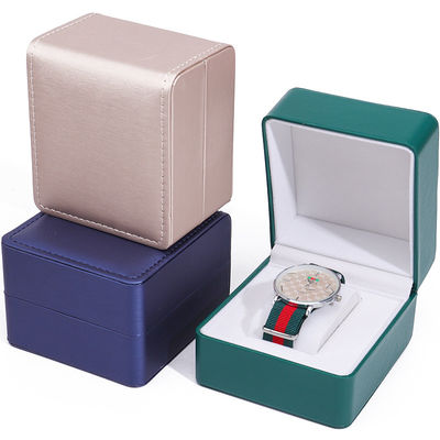 Sikat Biji halus Kulit palsu Jam tangan Storage Box buatan tangan Chic Luxury Packaging untuk Pria