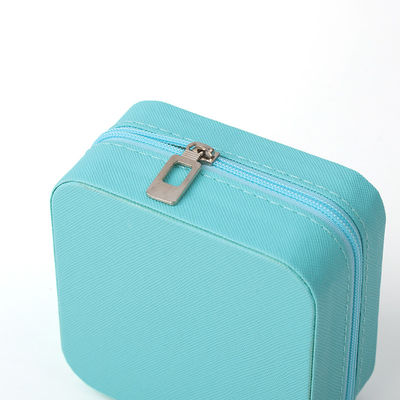 Custom Portable kecil Kulit Langit Biru Perhiasan Organizer Travel Case