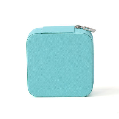 Custom Portable kecil Kulit Langit Biru Perhiasan Organizer Travel Case