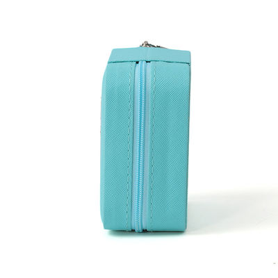 Custom Portable kecil Kulit Langit Biru Perhiasan Organizer Travel Case