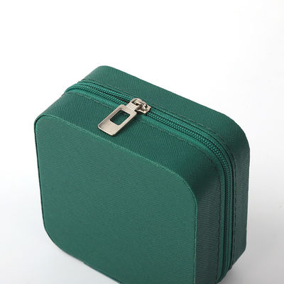 Perhiasan Kotak penyimpanan hadiah Custom Portable Kulit kecil Hijau gelap Perhiasan Organizer Perhiasan Kotak penyimpanan
