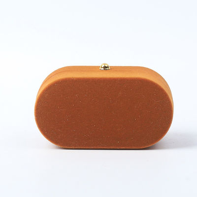 Kemasan Perhiasan Velvet Brown Custom untuk Cincin Ganda