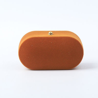Kemasan Perhiasan Velvet Brown Custom untuk Cincin Ganda