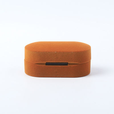 Kemasan Perhiasan Velvet Brown Custom untuk Cincin Ganda