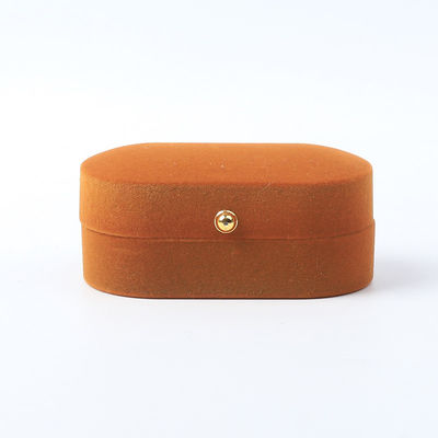 Kemasan Perhiasan Velvet Brown Custom untuk Cincin Ganda