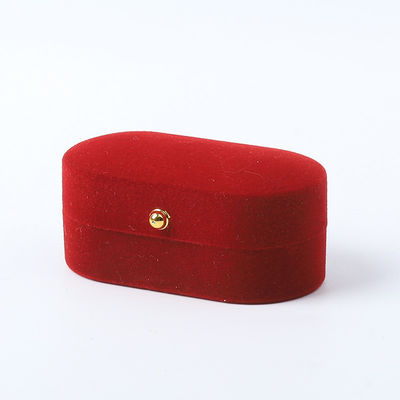 Kothak Perhiasan Mewah Pribadi Perhiasan Red Velvet Kemasan Pernikahan Pernikahan Kothak Double Ring