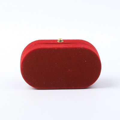 Kothak Perhiasan Mewah Pribadi Perhiasan Red Velvet Kemasan Pernikahan Pernikahan Kothak Double Ring