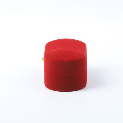Kothak Perhiasan Mewah Pribadi Perhiasan Red Velvet Kemasan Pernikahan Pernikahan Kothak Double Ring