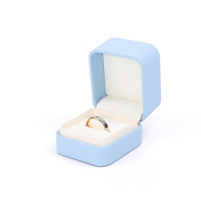 Kotak Perhiasan Kulit Biru Cahaya untuk Perhiasan Besar Set Kalung Gelang Earrings Ring Packaging