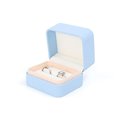 Kotak Perhiasan Kulit Biru Cahaya untuk Perhiasan Besar Set Kalung Gelang Earrings Ring Packaging