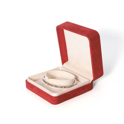 Kemasan Kotak Perhiasan Merah Premium Cetak 3D untuk Set Cincin Gelang Anting Kalung Besar