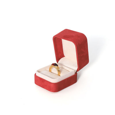 Kemasan Kotak Perhiasan Merah Premium Cetak 3D untuk Set Cincin Gelang Anting Kalung Besar
