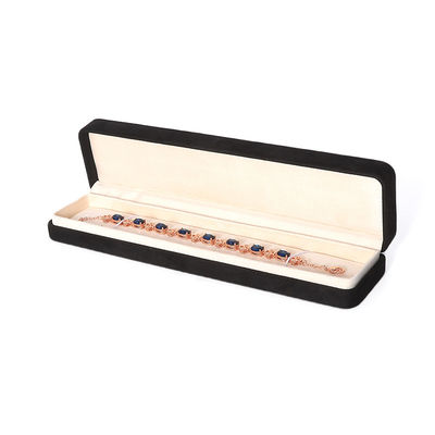 Hign End Big Jewelry Set Kalung Gelang Earrings Ring Packaging Handmade Square Velvet Black Jewelry Box Dengan Logo