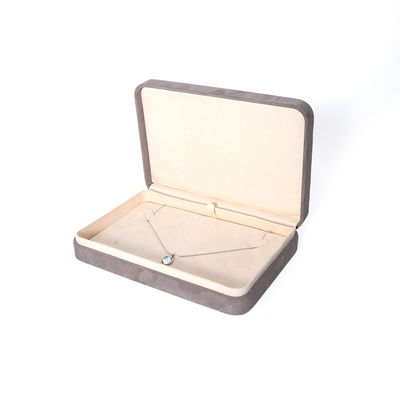 Kotak Kemasan Perhiasan Abu-abu Premium Kustom Ujung Tinggi Set Perhiasan Besar Kalung Gelang Anting Cincin Kemasan