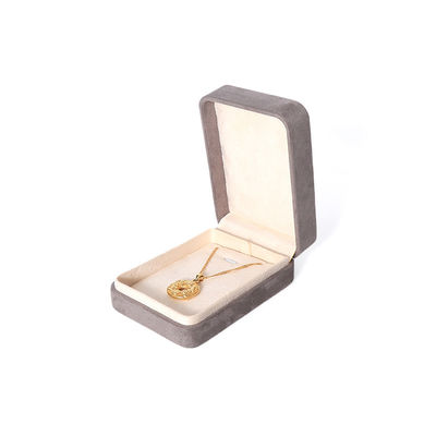 Kotak Kemasan Perhiasan Abu-abu Premium Kustom Ujung Tinggi Set Perhiasan Besar Kalung Gelang Anting Cincin Kemasan
