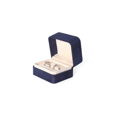 Grosir Manufaktur China Kotak Kemasan Perhiasan Biru Premium Kustom Kotak Perhiasan Besar Kelas Atas Set Kalung Gelang Anting Cincin Kemasan Kotak Perhiasan Beludru Persegi Biru Buatan Tangan Dengan Logo