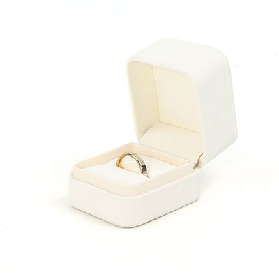 Handmade Square Putih Kulit Perhiasan Packaging Box Custom Mewah Perhiasan Besar Set Box Untuk Kalung Gelang Earrings Ring Packaging