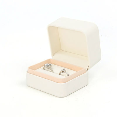 Handmade Square Putih Kulit Perhiasan Packaging Box Custom Mewah Perhiasan Besar Set Box Untuk Kalung Gelang Earrings Ring Packaging