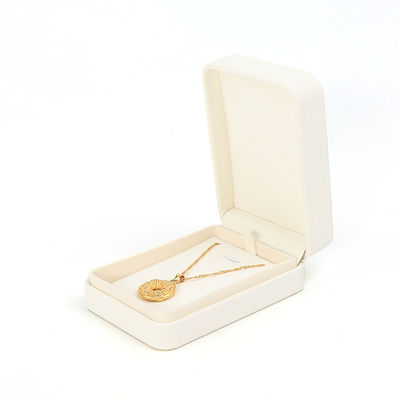 Handmade Square Putih Kulit Perhiasan Packaging Box Custom Mewah Perhiasan Besar Set Box Untuk Kalung Gelang Earrings Ring Packaging