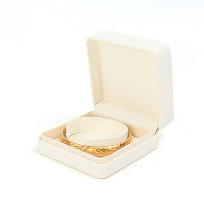 Handmade Square Putih Kulit Perhiasan Packaging Box Custom Mewah Perhiasan Besar Set Box Untuk Kalung Gelang Earrings Ring Packaging