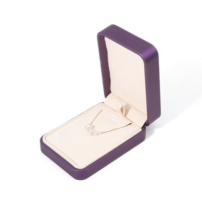 High Quality Perhiasan Packaging Box Custom Luxury Big Jewelry Set Box Kalung Gelang Earrings Ring Packaging Handmade Square Ungu Kulit Perhiasan Box Dengan Logo
