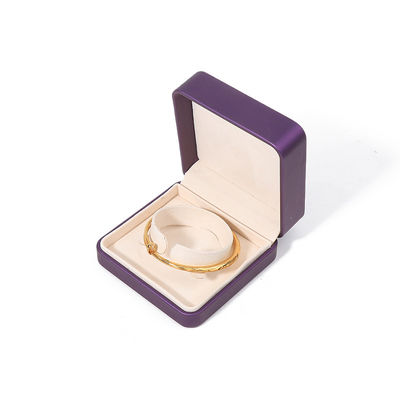 High Quality Perhiasan Packaging Box Custom Luxury Big Jewelry Set Box Kalung Gelang Earrings Ring Packaging Handmade Square Ungu Kulit Perhiasan Box Dengan Logo