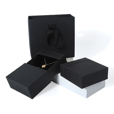 Beli China manufaktur grosir kualitas tinggi Kalung Earring gelang kotak cincin Perhiasan kemasan Pribadi Custom Eco Friendly Kardus Kertas hitam Laci Perhiasan Kotak dengan logo online manufacture