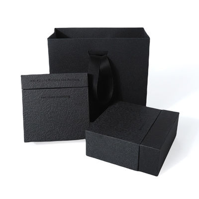 China manufaktur grosir kualitas tinggi Kalung Earring gelang kotak cincin Perhiasan kemasan Pribadi Custom Eco Friendly Kardus Kertas hitam Laci Perhiasan Kotak dengan logo