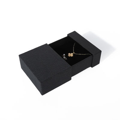 China manufaktur grosir kualitas tinggi Kalung Earring gelang kotak cincin Perhiasan kemasan Pribadi Custom Eco Friendly Kardus Kertas hitam Laci Perhiasan Kotak dengan logo